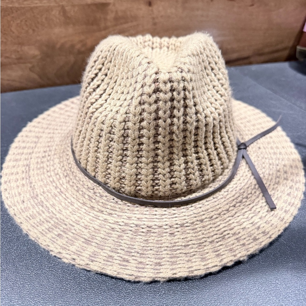NWT CC fine knit Panama fedora hat adjustable draw string